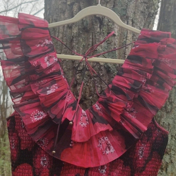 Anthropologie ruffle smock top size L - Picture 4 of 7